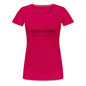 bow Open to offers T-Shirt - dark pink