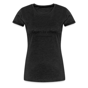 bow Open to offers T-Shirt - charcoal grey