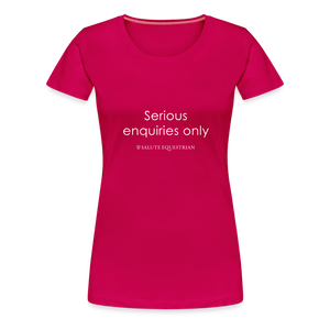 wob Serious enquiries only T-Shirt - dark pink