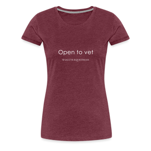 wob Open to vet T-Shirt - heather burgundy