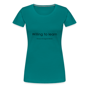 bow Willing to learn T-Shirt - diva blue