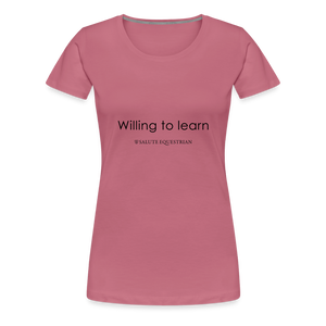 bow Willing to learn T-Shirt - mauve