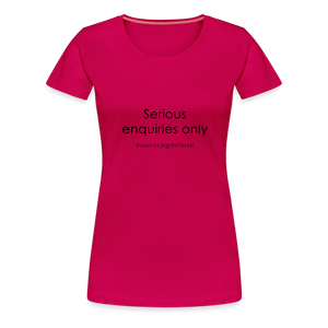 bow Serious enquiries only T-Shirt - dark pink