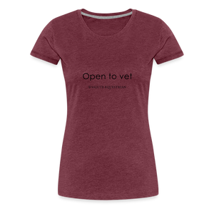 bow Open to vet T-Shirt - heather burgundy
