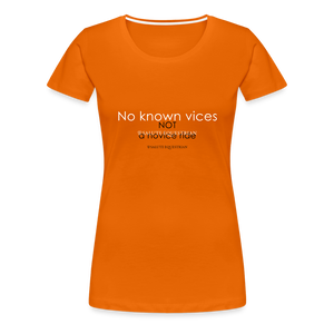 wob No known vices T-Shirt - orange