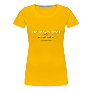 wob No known vices T-Shirt - sun yellow