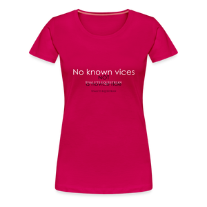 wob No known vices T-Shirt - dark pink