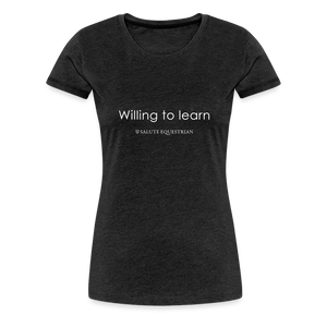 wob Willing to learn T-Shirt - charcoal grey