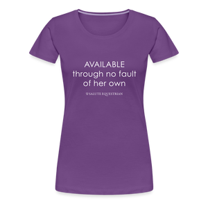 wob AVAILABLE through no fault of her own T-Shirt - purple