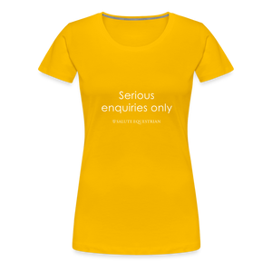 wob Serious enquiries only T-Shirt - sun yellow