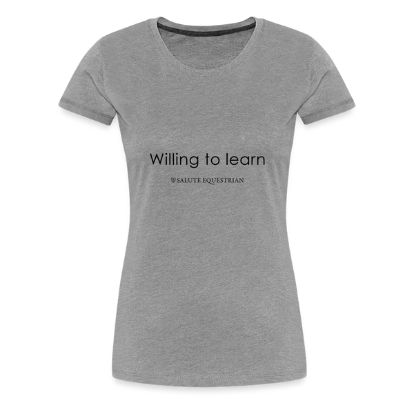 bow Willing to learn T-Shirt - heather grey