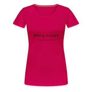 bow Willing to learn T-Shirt - dark pink