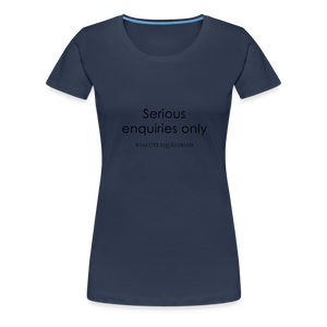 bow Serious enquiries only T-Shirt - navy