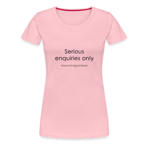 bow Serious enquiries only T-Shirt - rose shadow