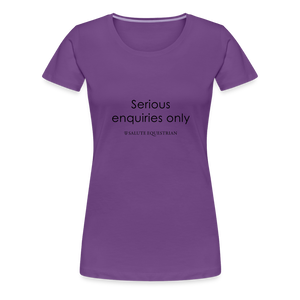 bow Serious enquiries only T-Shirt - purple