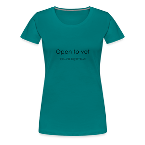 bow Open to vet T-Shirt - diva blue