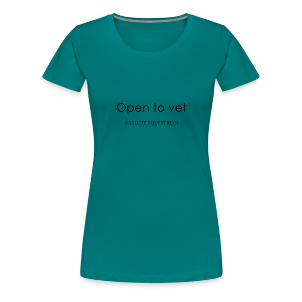 bow Open to vet T-Shirt - diva blue