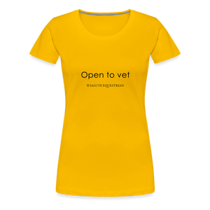 bow Open to vet T-Shirt - sun yellow