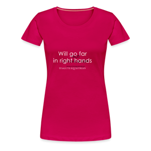 wob Will go far in right hands T-Shirt - dark pink